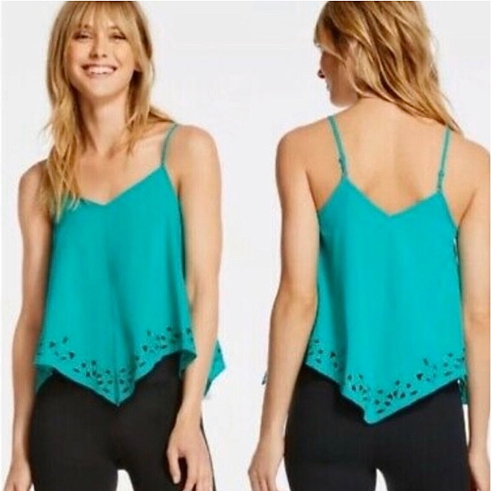 Teal Fabletics Eyelet Tank Top Camisole